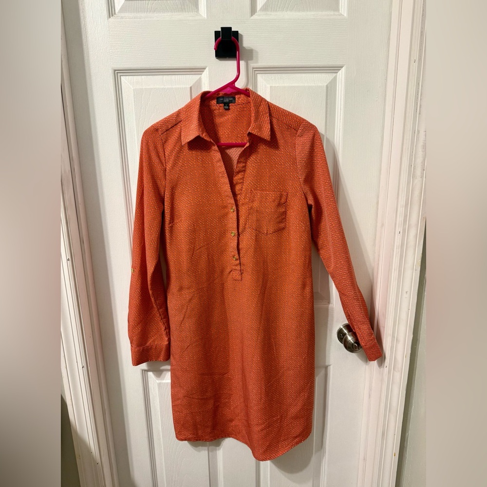 The Limited Dress Ashton Red Long Sleeve Tunic Shirt Dress